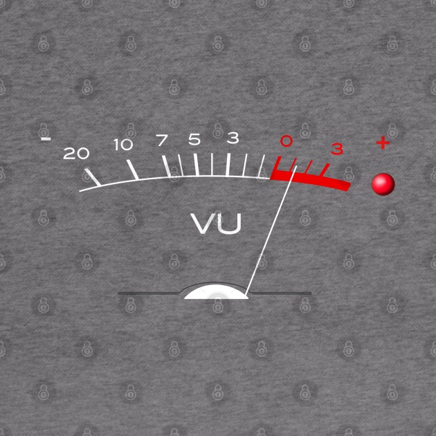 VU Meter (white/red print - transparent) by Stupiditee